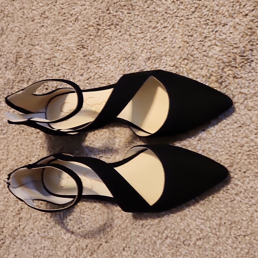Jessica Simpson Cayleen Black Strappy Flats